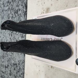 Studded black ankle boots